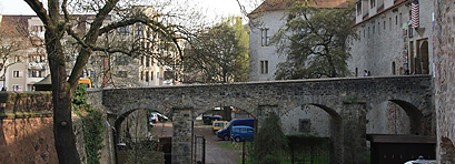 Zugang - die Brücke zur Moritzburg heute